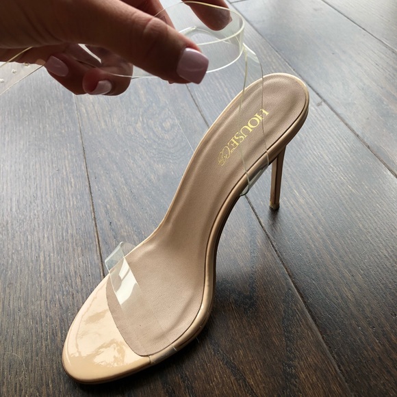 House of CB Shoes Ghost Clear Straps Nude Leather